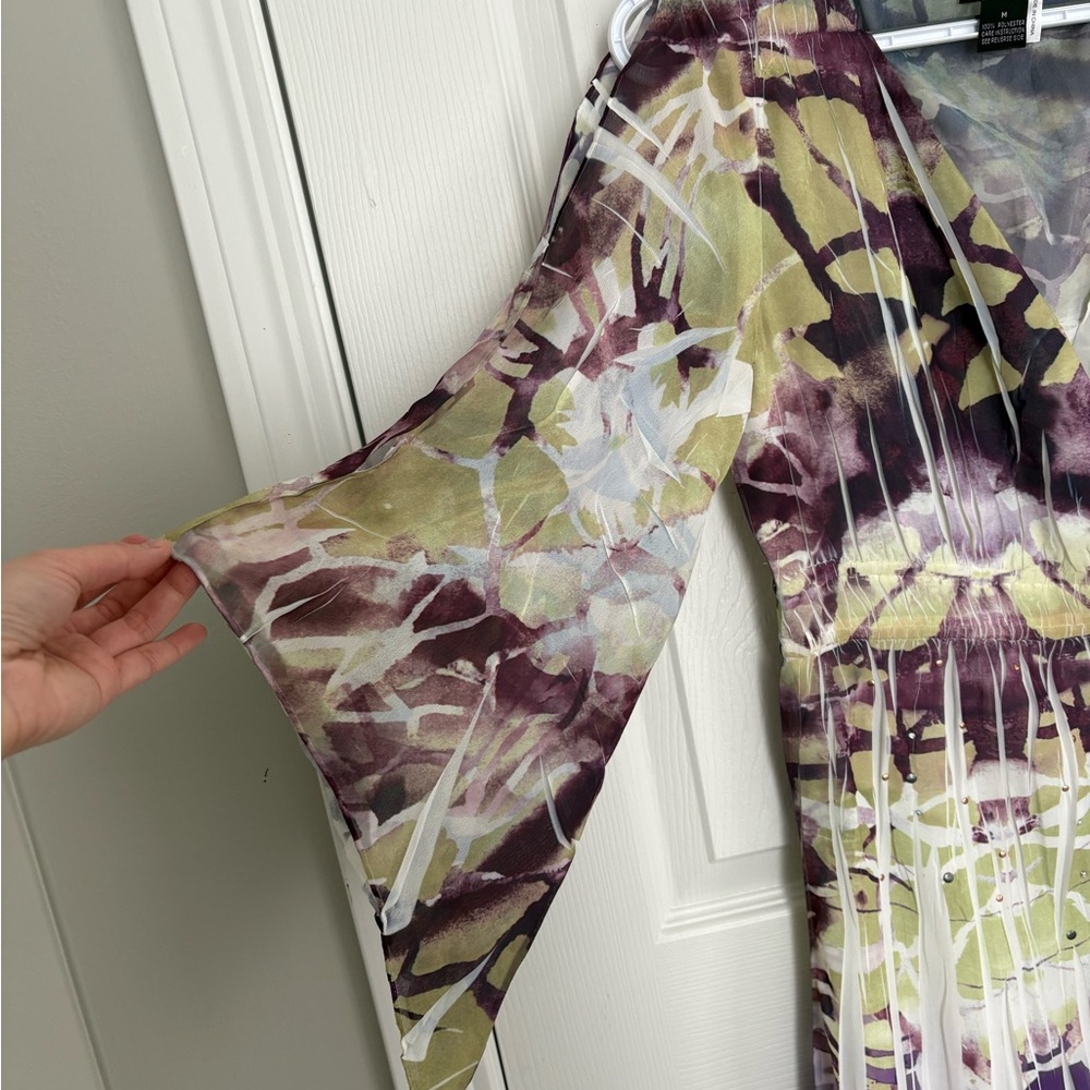 Alberto Makali Purple and Green Mini Dress - Picture 5 of 9